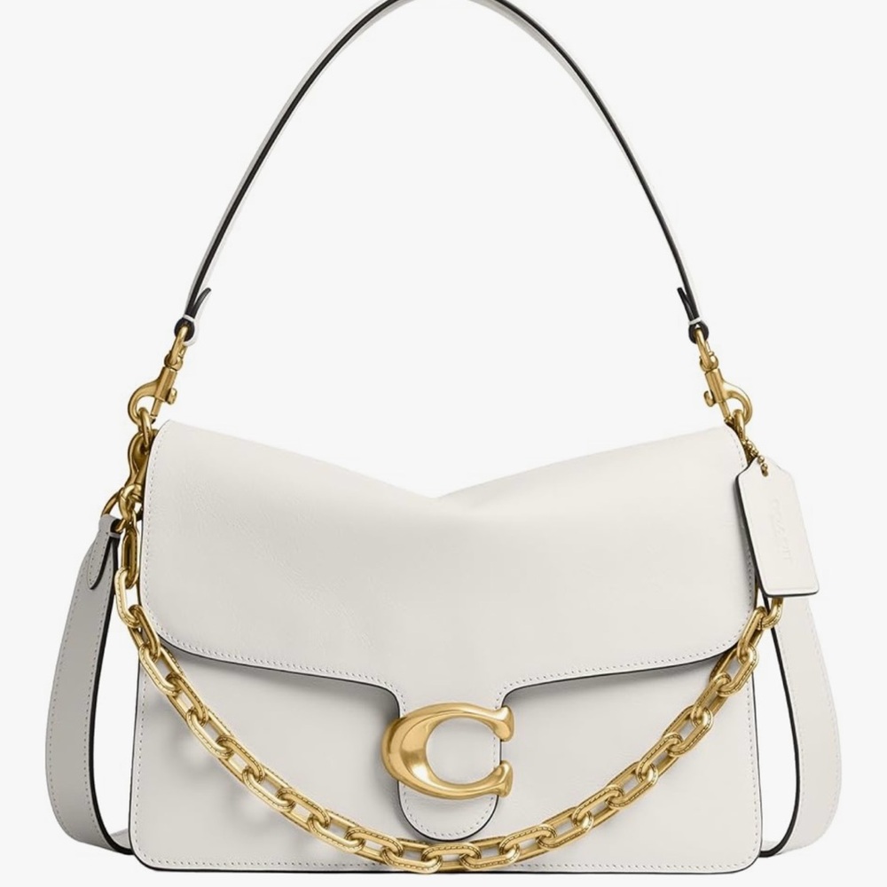 Coach White Shoulder Bag with Gold Chain SOLD OUT everywhere.
